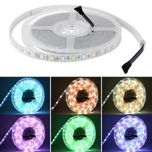 

5M RGBW 5050 LED strip Light Waterproof DC12V SMD 60Leds/M 300 LEDS Flexible Bar Light strips RGB + White light free shipping