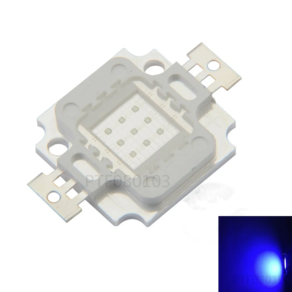 100pcs 10W 45mil Royal Blue 445nm Square High Power LED Light chip 1000mA 10-13V LED