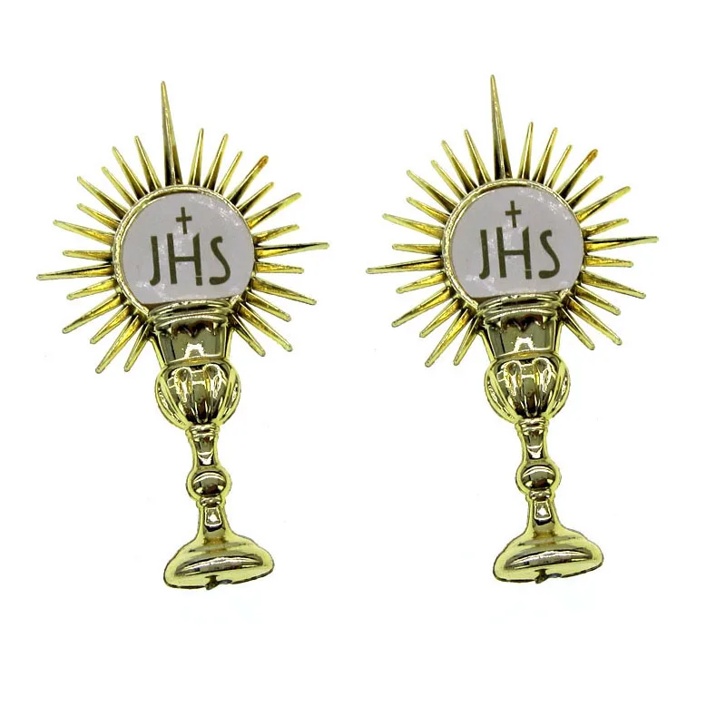 12Pcs Mini First Communion Favor Silver Gold Holy Sacrament Baptism Christening Party Table Decoration 4.2 x 6.8cm