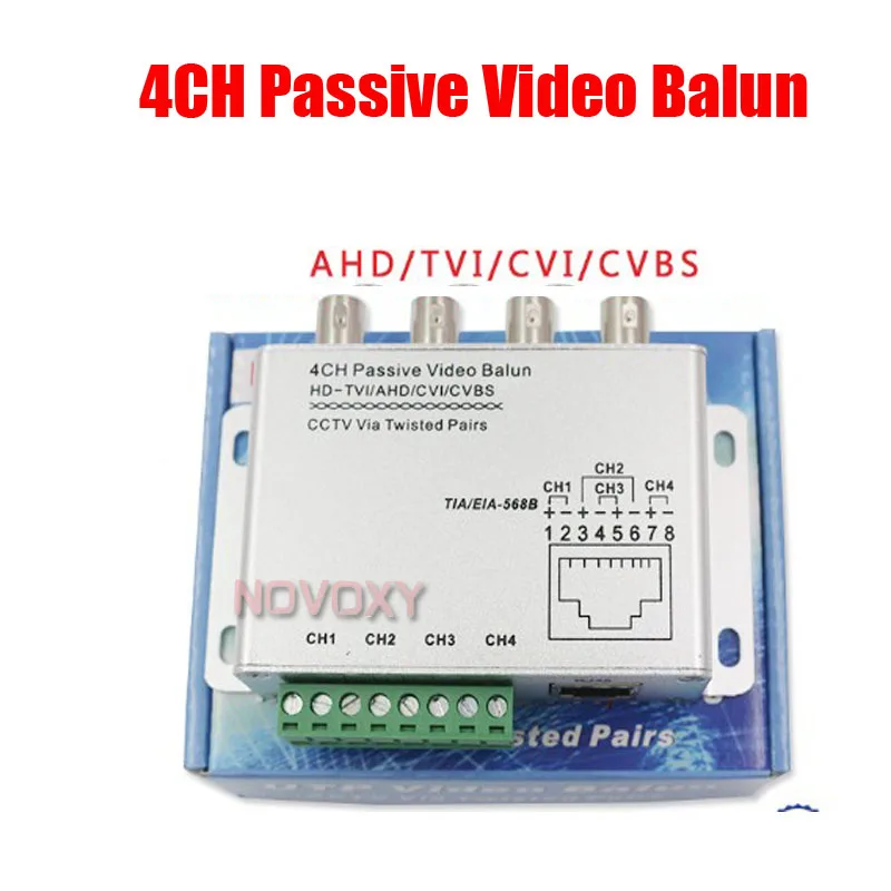 

Free shipping 4CH AHD Passive Vedio Balun High Definition 720P/1080P AHD/HDCVI/HDTVI BNC to UTP Cat5/5e/6 Transmitter 300m