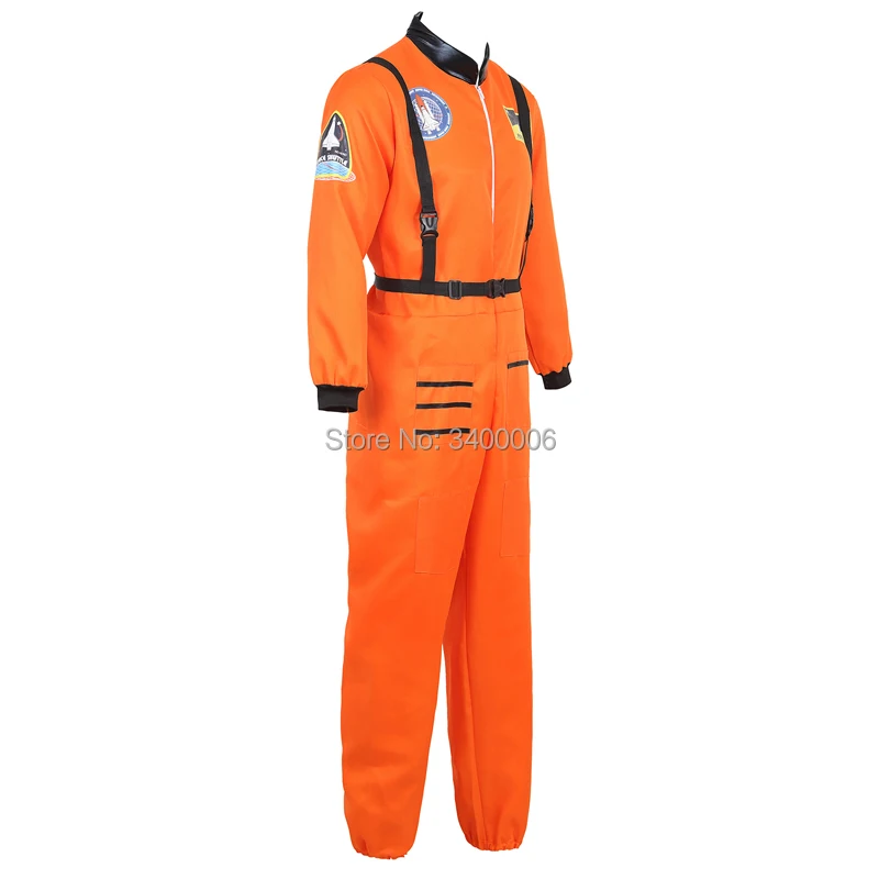 Costume d'astronaute adulte pour homme et femme, combinaison de vol pour halloween cosplay, combinaison une pièce bleu blanc orange