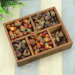 Cheap 20pcs 3cm Acorns Mini Artificial Fake Foam Fruits and Vegetables Berries Flowers For Wedding Christmas Tree Decoration