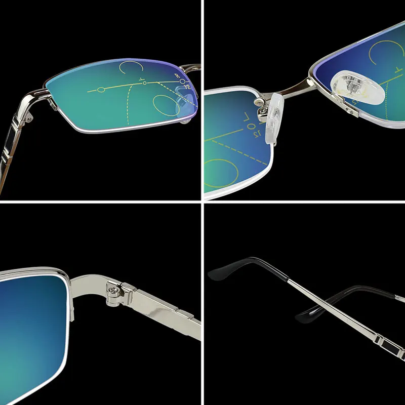 Multifocal Progressive Reading Glasses Men For Computer Sight Clear Adjustable Eyeglasses Women Bifocal +1.0 1.5 2.0 2.5 3 3.5 4