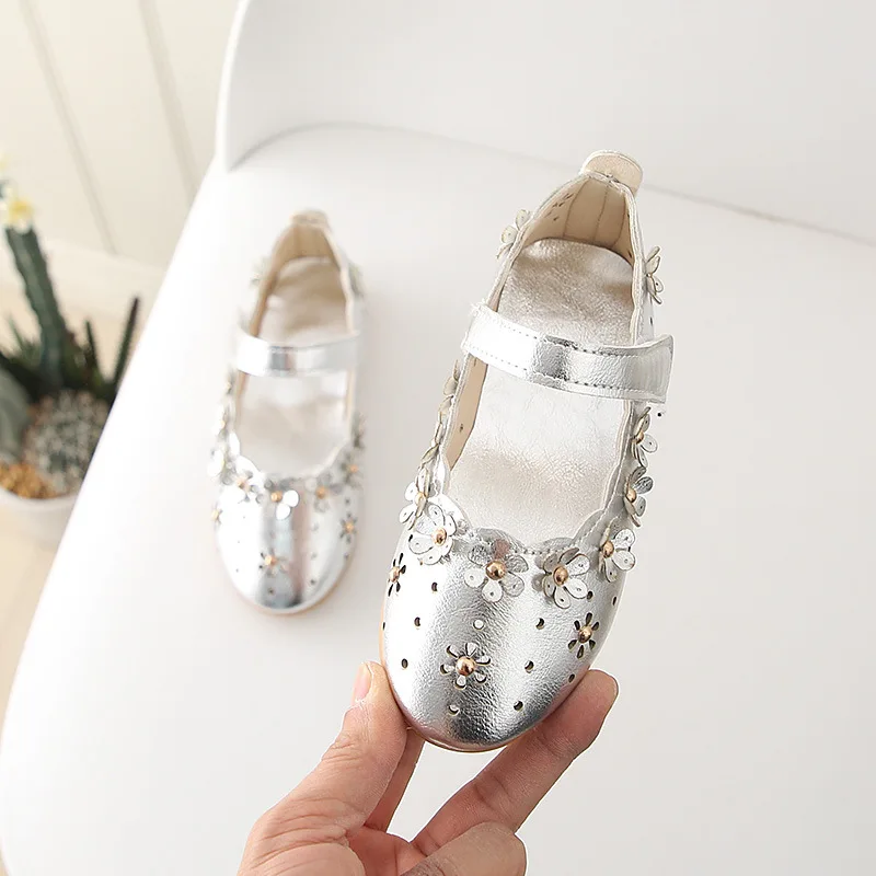 New Kids Baby Toddler Girl Children White Wedding Party Princess Leather Soft Bottom Shoes Girls Flower Single Shoes A966