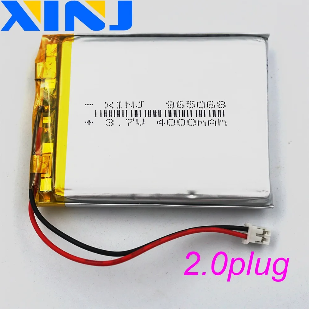 3.7V 4000 mAh 14.8Wh 965068 Polymer Rechargeable Li Lithium Lipo Battery JST-PH 2.0mm For GPS PDA Phone PDF Power Bank Tablet PC