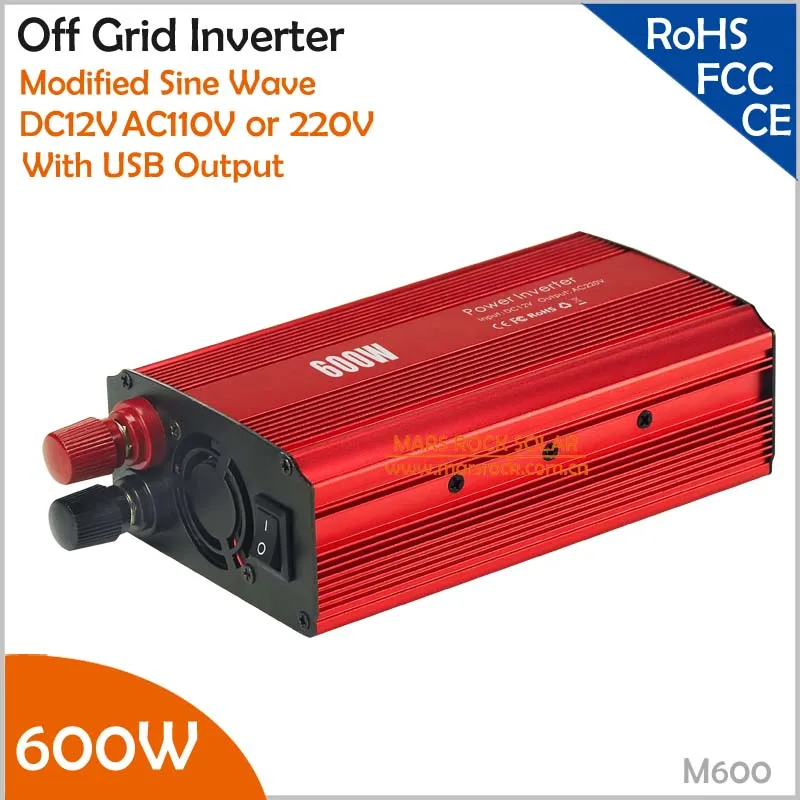 

Cheap 600W Off Grid Modified Sine Wave Inverter 12V DC to AC 110V/220V for Charing phones, Cameras, etc.