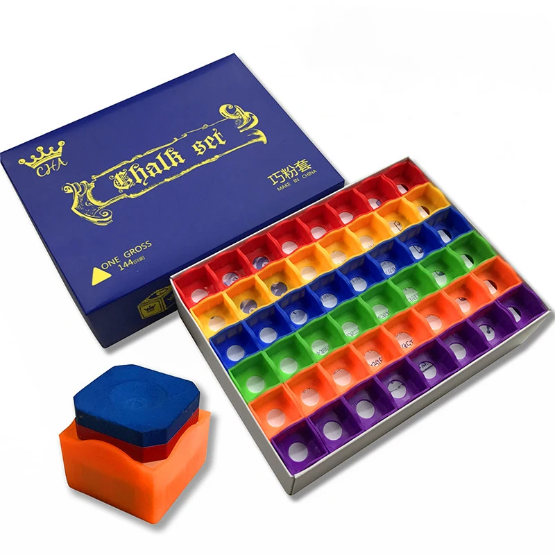 48 Pcs Plastic Colorful Billiard Chalk Holders 6 Colors Pool Cue Chalk Holder Protective Cover Chalk Box Billiard Accessories