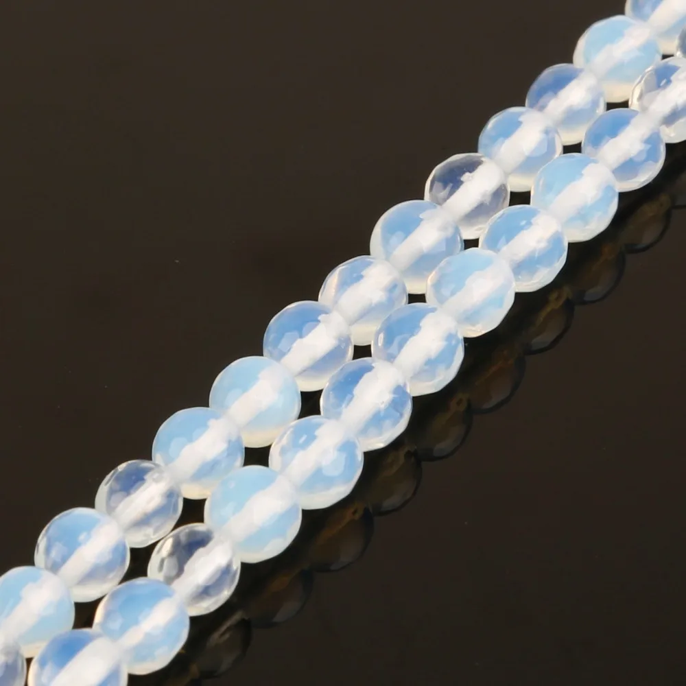 Natural Stone Beads White Opal Opalite Quartz Faceted Loose Beads 4 6 8 10 MM Fit Diy Charms Beading Beads For Jewelry Making