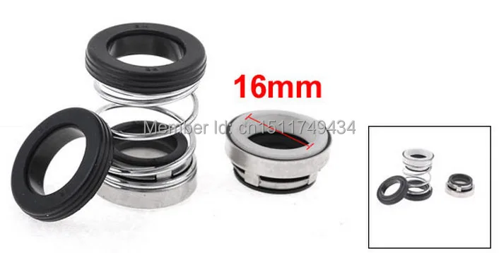 

16mm Internal Dia Rubber Bellow Coil Spring Pump Shaft Mechanical Seal 2pcs