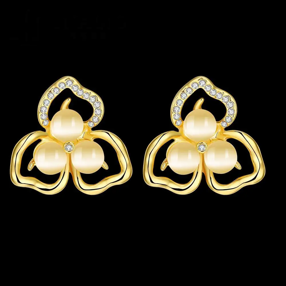 INALIS Shiny Gold Color Fresh Earring Summer New Arrival Bohemia Glass Enamel Flower Earring Accessories Feminine E1088-A