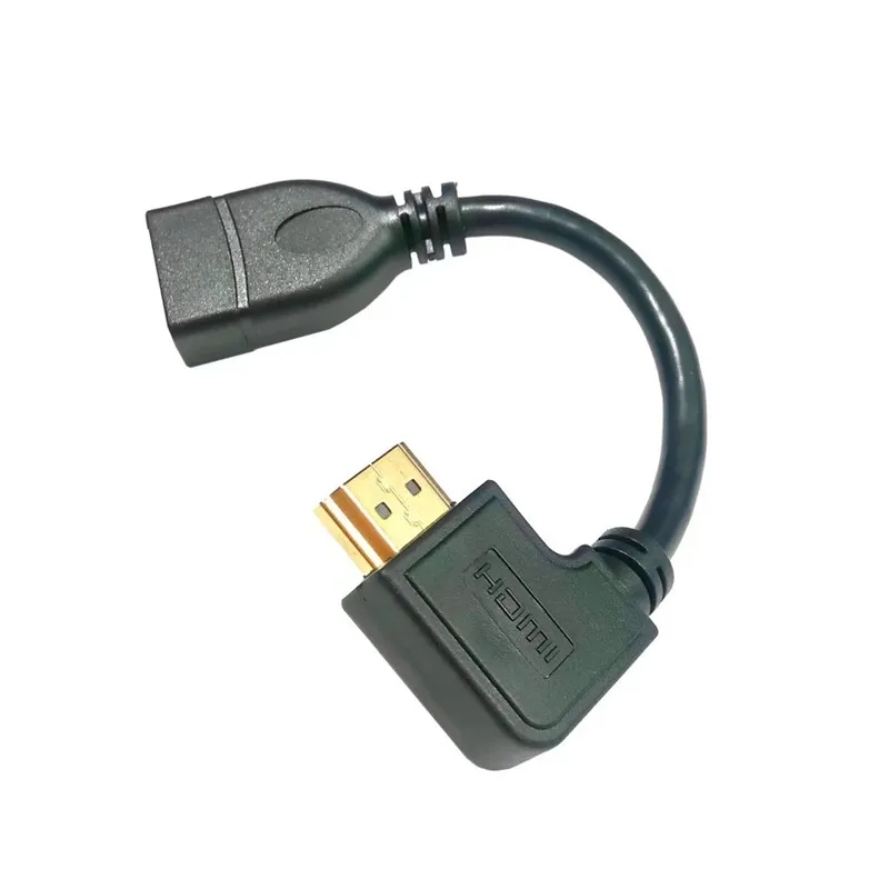 عالية السرعة 90 درجة أعلى وأسفل واليسار واليمين بزاوية HDMI ذكر إلى HDMI أنثى V1.4 كابل للصوت TV 1080P DVD 0.5m