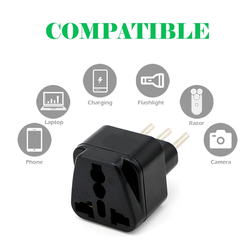 1PC New High Quality Universal UK/US/EU/AU to Italian 3pin Travel Plug Italy Milan Chile Converter Adapter Plug Adaptor Convert