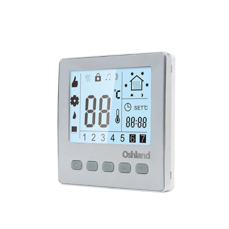 Free Shipping Silver Color 16A Digital Floor Heating Thermostat Programmable LCD Temperature Controller