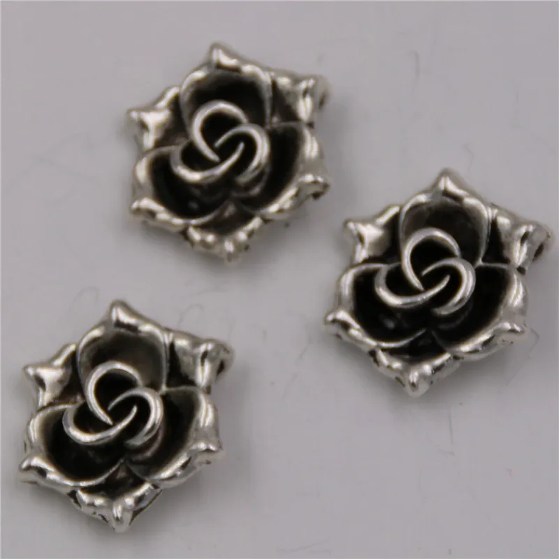 10pcs Silver-Plated Flower Stamens Alloy Pendants DIY Charms Jewelry Craft Alloy Metal  Accessories A426