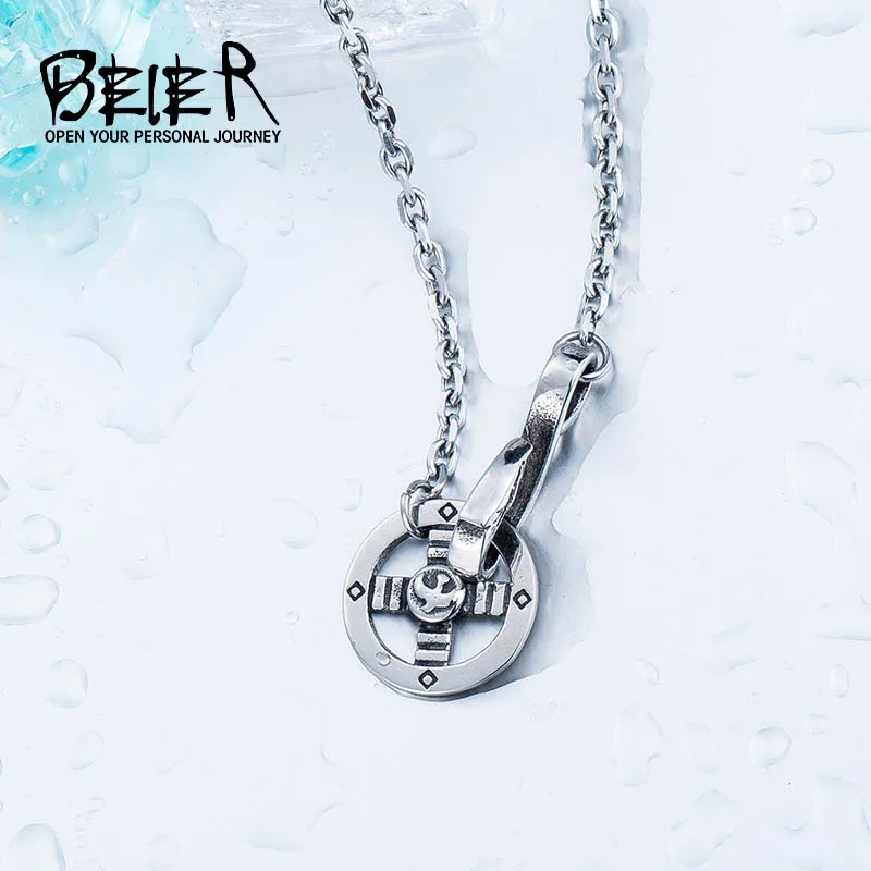 Beier  simple style  5mm stainless steel necklace new style Takahashi Goro boy man necklace pendant for man women  BN1042