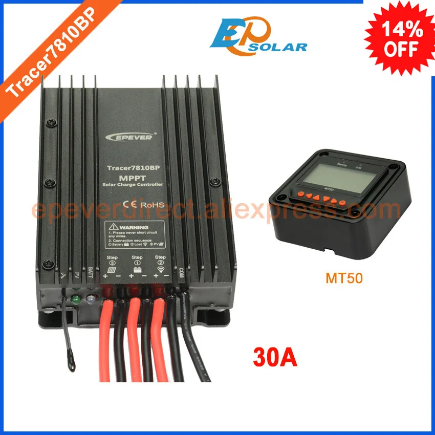 30A mppt Tracer7810BP 12v 24v auto work New product series EPEVER EPsolar 30amp Black MT50 remote meter not for lithium battery