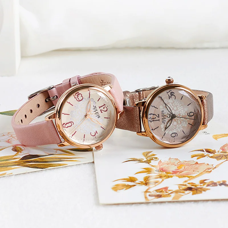 Ins Blume Dame frauen Uhr Japan Quarz Stunden Feine Mode Kleid Armband Echt Leder Mädchen Geburtstag Geschenk Julius Keine box