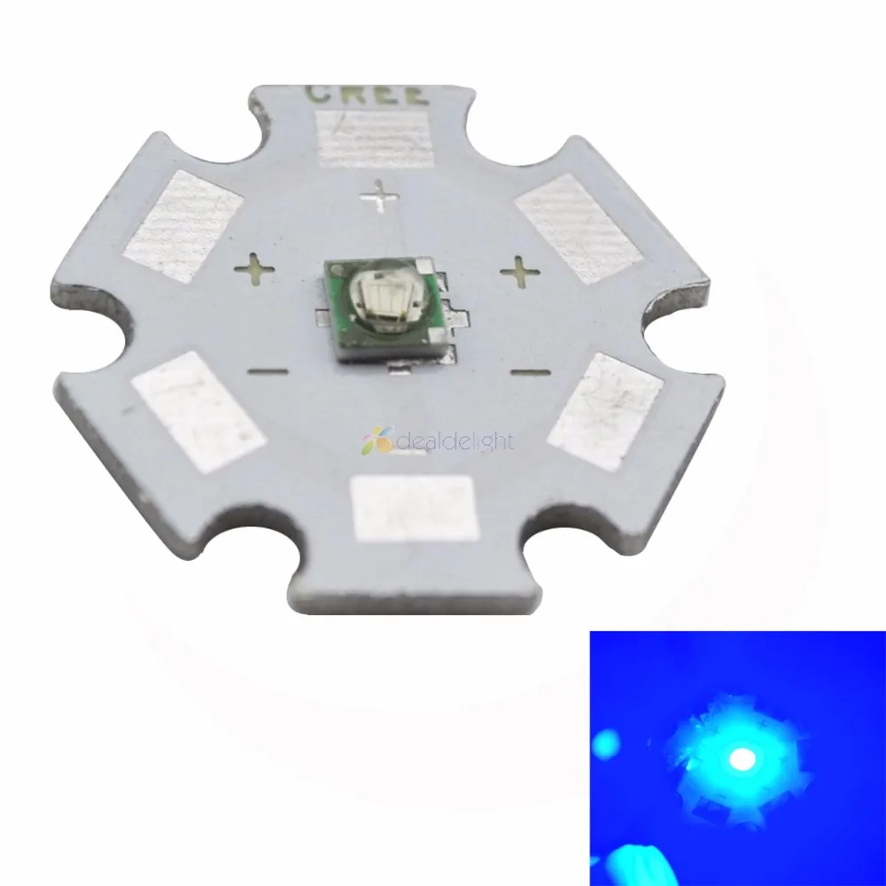 

10pcs XP-E XPE B5-M3 1W 3W LED Royal Blue 450-455nm LED Emitter Light 20MM PCB Heatsink For Plant Grow