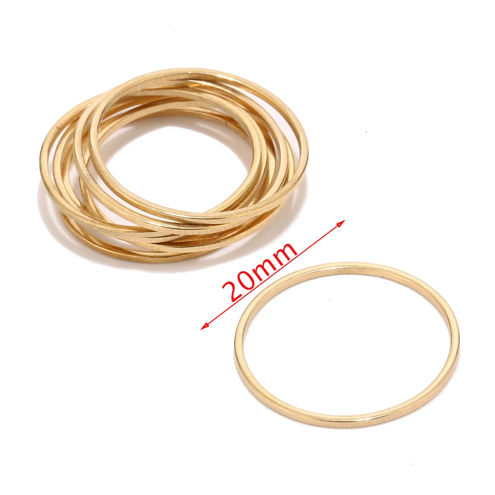 10pcs In Acciaio Inox Connettori Tono Oro Cerchio Tondo Links Per FAI DA TE fatti A Mano Orecchino Fabbricazione di Componenti