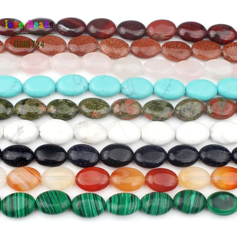 Natural Stone Tiger Eye Agates Opal Green Aventurine Oval Loose Beads 10x14mm For Jewelry Making DIY Bracelet Accessories