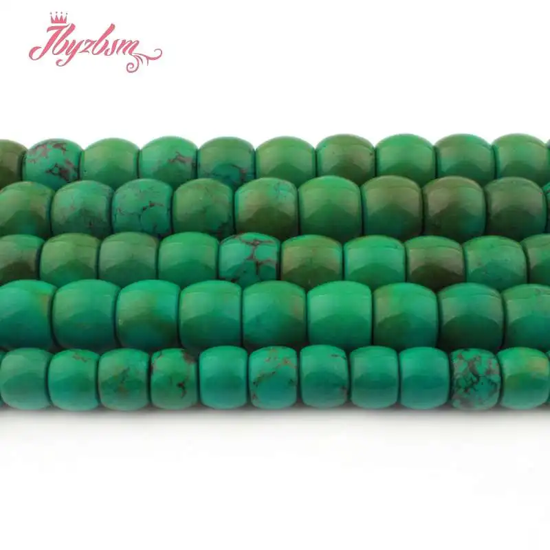 8x10,10x12,12x14,14x16mm Drum Green Turquoises Stone Loose Beads For DIY Necklace Bracelets Jewelry Making 15\