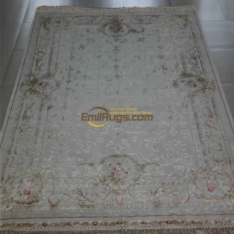 Pure hand knotted silk carpet wool Traditional feng shui buckle craft carpet size European Persian carpet