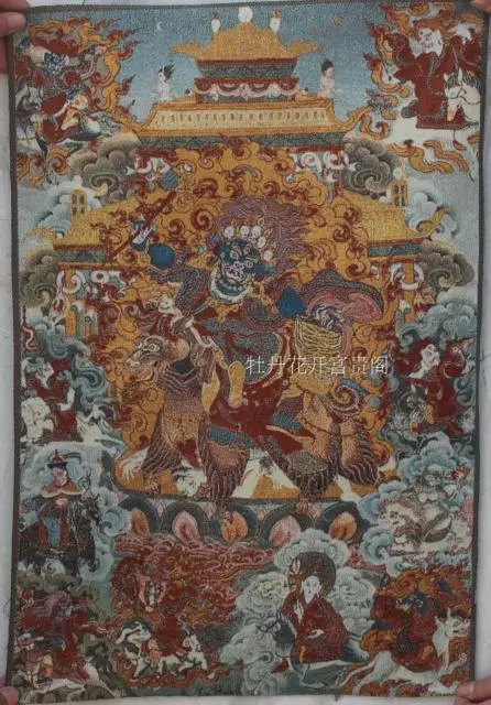 Chinese Antique collection the Thangka embroidery buddha diagram /1