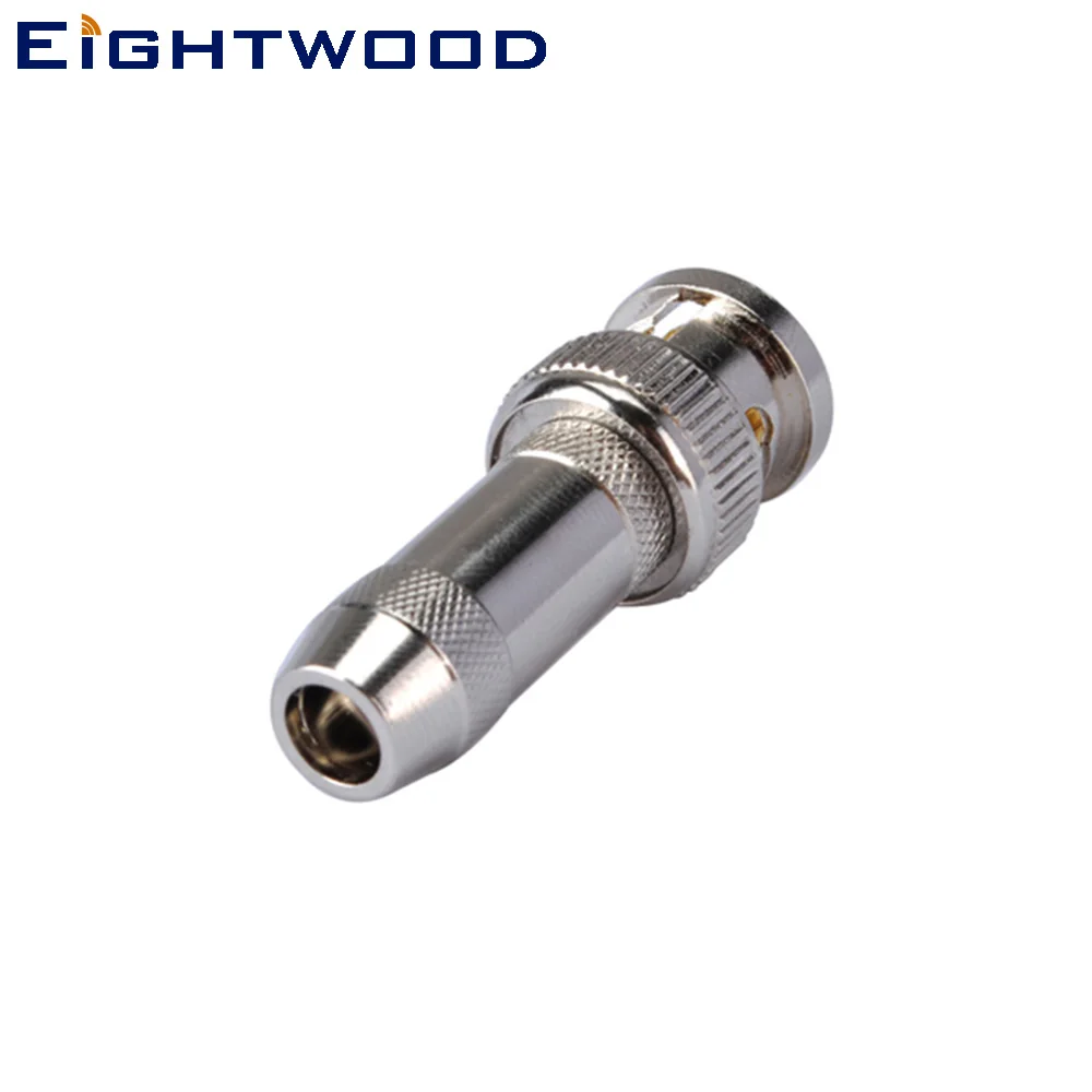 Eightwood BNC Plug Male with Jacketed CB Radio Security TV RF Coaxial Connector Crimp for LMR195 RG58 RG142 RG400 Cable