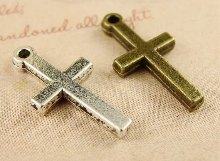 50pcs 9MMX19MM Antique Silver tone/Antique Bronze Blank Cross Bracelet Connector Pendant Charm/Finding