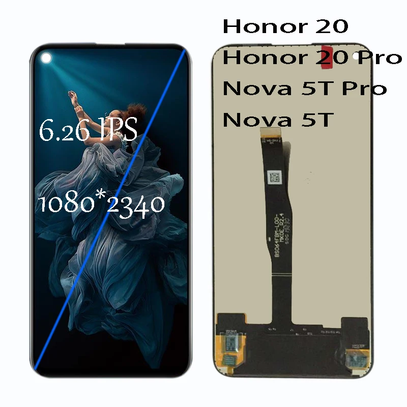 Black For Huawei Honor 20 /20 pro Yal-l21 YAL-L41 YAL-AL10 Yal-al00 LCD Display With Touch screen Digitizier Assembly