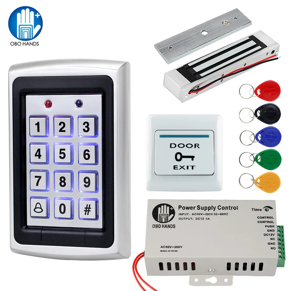 OBO – Kit de système de contrôle d\'accès de porte, clavier RFID, couvercle étanche, serrures de porte électriques, ouvre-porte pour la maison,