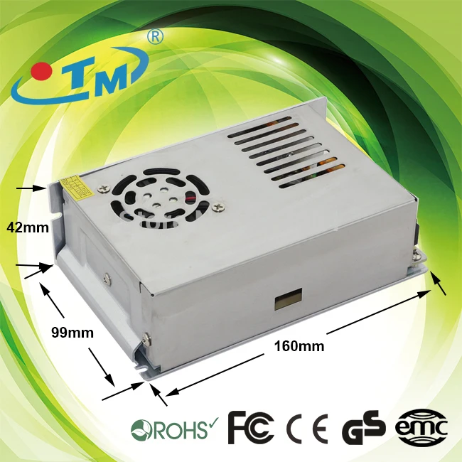 IP20 250W-12V LED switching power supply constant voltage of 12V 24V small paragraph ordinary transformer driver with fan--2pcs