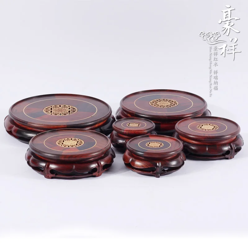 Rosewood inlay boxwood set of six rotatable circular base mahogany teapot desktop decoration crafts