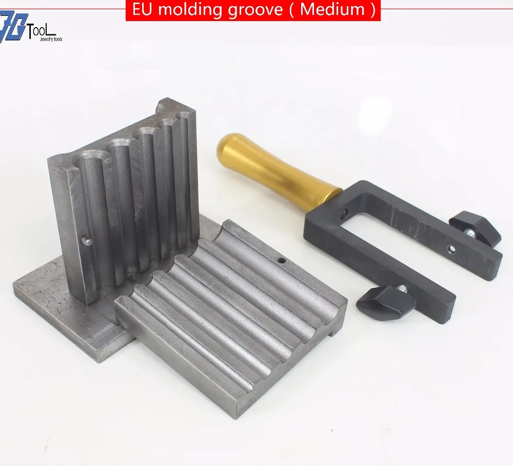 7gtool Gold / silver / metal Medium Size EU Molding groove Ingot mould Jewelry tools Size adjustable