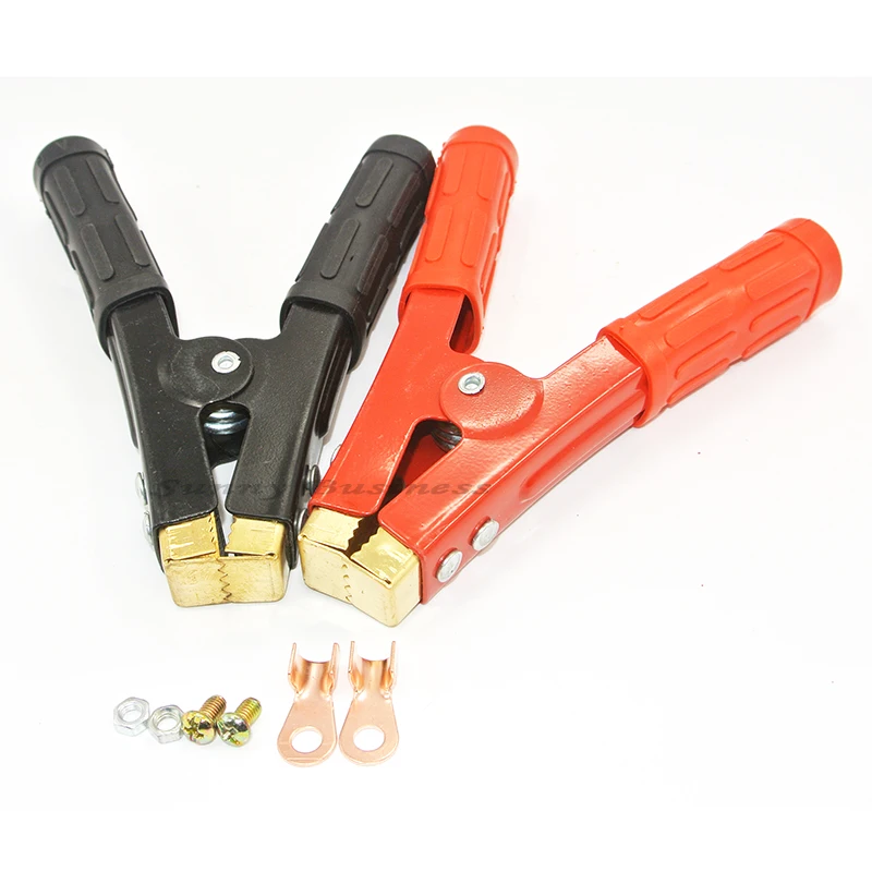 2PCS 600A Heavy Duty Crocodile Alligator Vehicle Battery Clamp