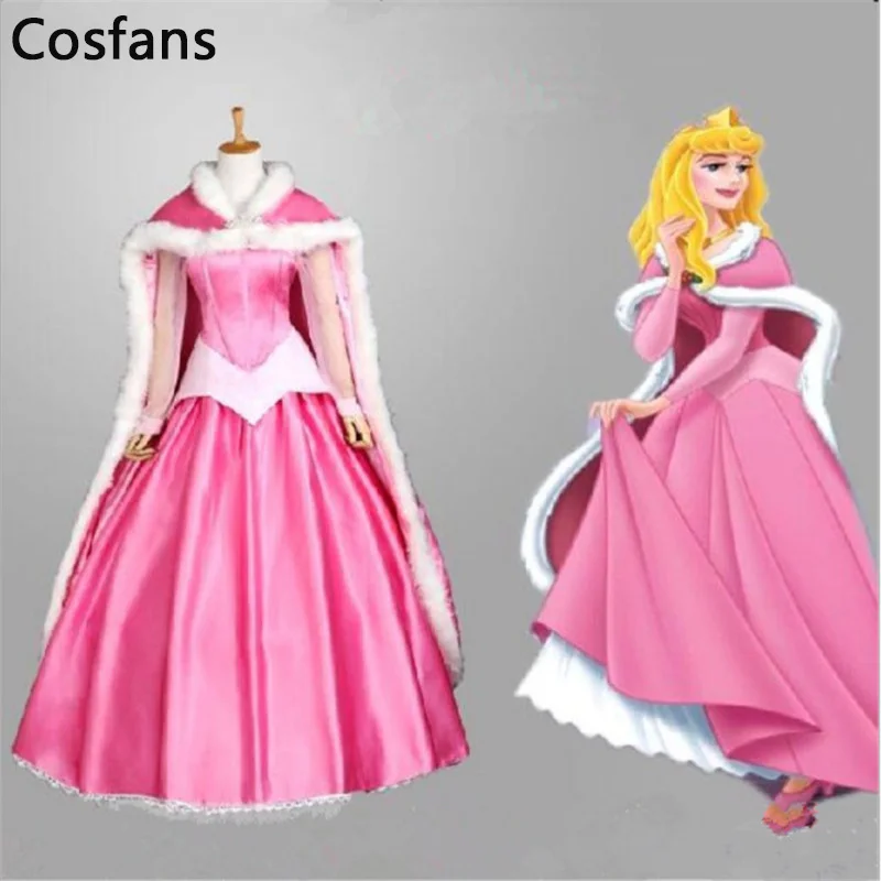 2021 Movie Sleeping Beauty Princess Aurora Luxury Fancy Adult Dress Cosplay Costume Halloween natale donna mantello Set di abiti