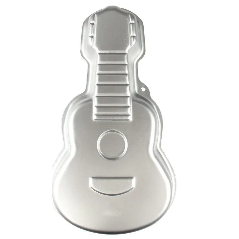 DIY Cake Bakeware Tools Music Guitar Shape Cake Pan Metal Cake Mold Decorating Aluminum Alloy Fondant Cake Mould Baking Pan