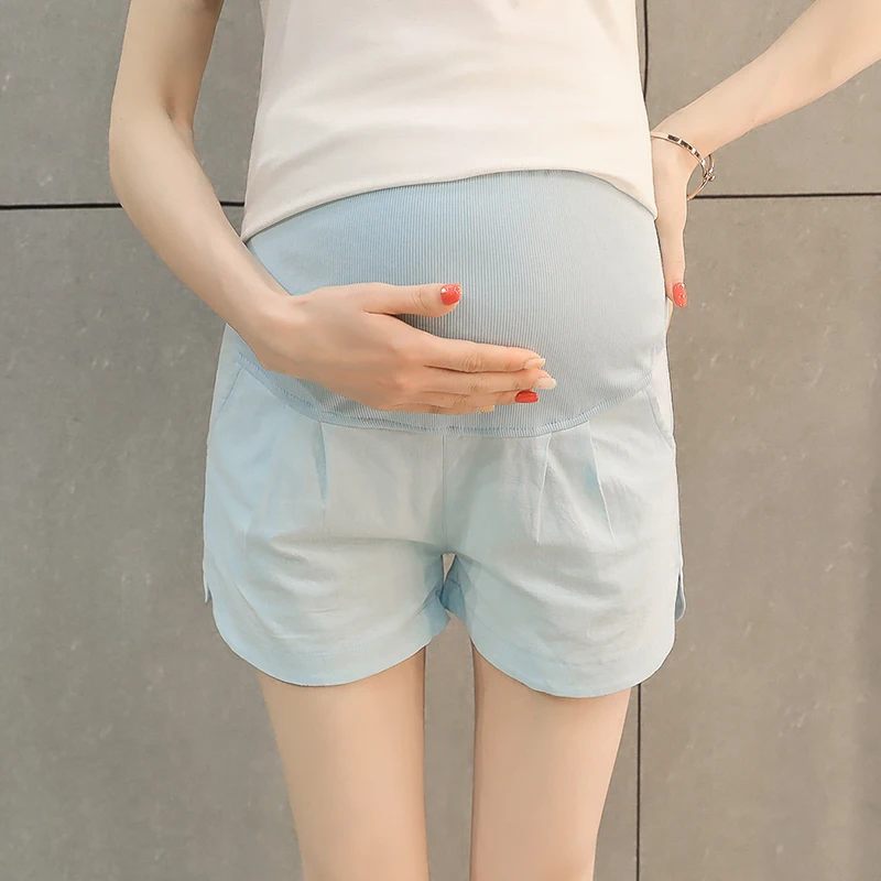 Linen Maternity Shorts Elastic Waist Belly Shorts Clothes for Pregnant Women 2019 Summer Casual Pregnancy Clothing ropa embaraza