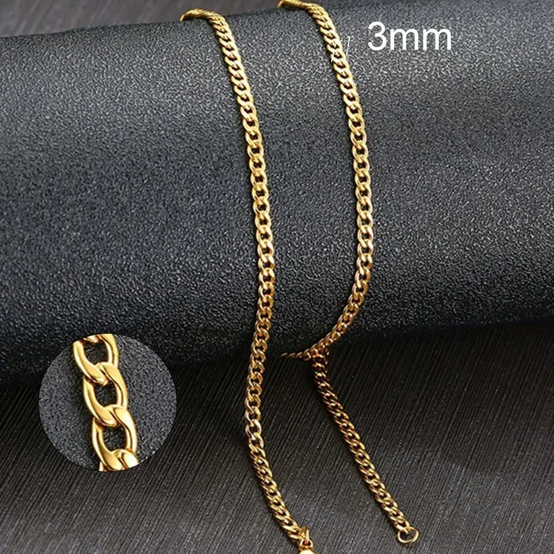 Vnox männer Cuban Link Kette Halskette Edelstahl Schwarz Gold Farbe Männlichen Halsband colar Schmuck Geschenke für Ihn