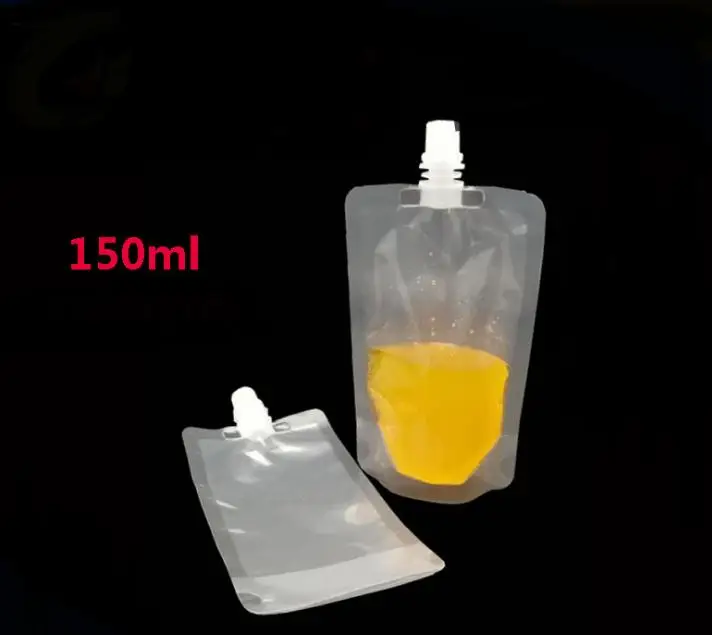 150ml clear plastic food grade stand up breast milk drink doy pack spout packages pouch bag SN1576