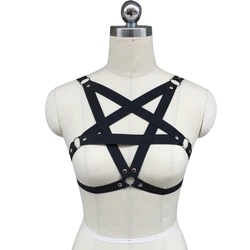 Spedizione gratuita. caged imbracatura bra bondage lingerie black gothic club erotico rebel harness pentagram harness