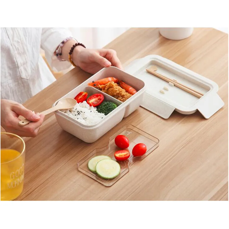 850ml Wheat Straw Lunch Box Healthy Material Bento Boxes Microwave Dinnerware Food Storage Container Lunchbox