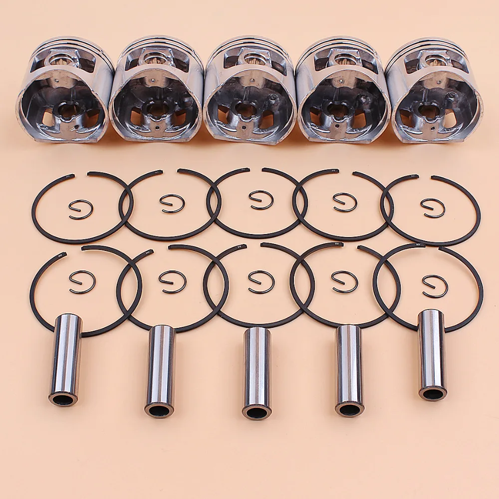 5Set/lot 45mm Piston Rings Kit 4500 5800 5200 Chinese Chainsaws 45cc 52cc 58cc Engine Motor Gas Chinese Chainsaw Spares