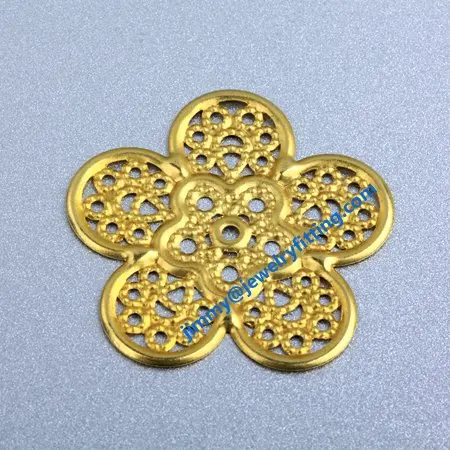 1000pc brass 28.4mm  filigree flower components jewelry findings  accessories