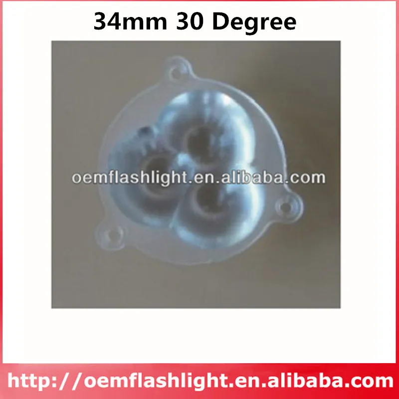 3-in-1 34mm 30 Degree High Power LED Glass Lens with Matt Surface - 1 Piece