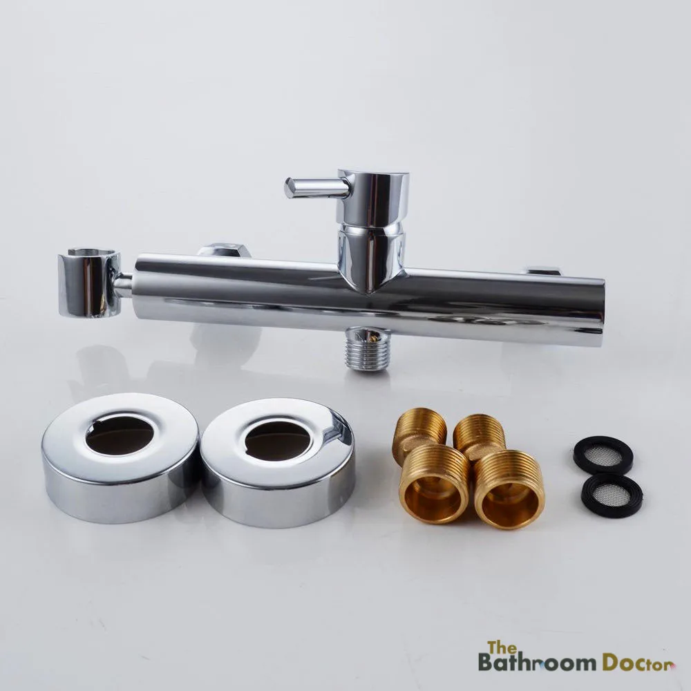 Toilet Bidet Sprayer Faucet Shower Head Mixing Valve& Bracket Wall Mounted, Brass Chrome 11-107