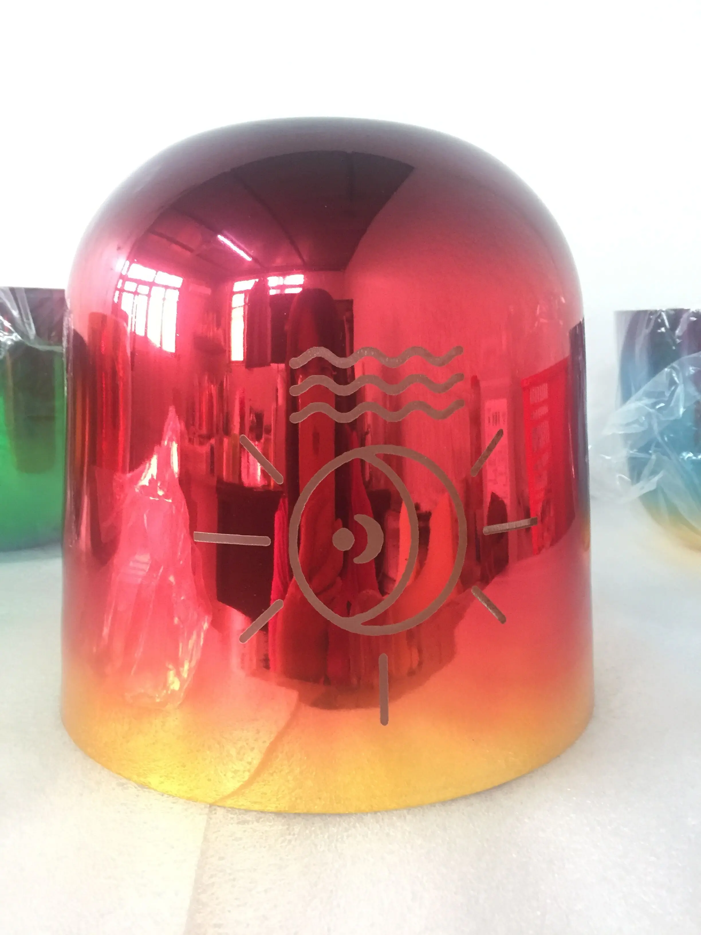 Alchemy titanium Multi color quartz singing bowl  perfect pitch 3th octave C note Root chakra for sound healing view 3