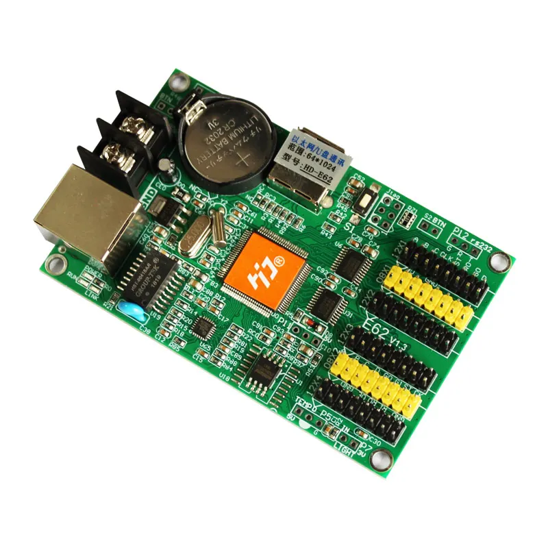 HD-E62 إيثرنت و USB ميناء المتزامن مفردة المزدوج بطاقة التحكم led شاشة عرض شبكة تحكم بطاقة ل تتحرك توقيع