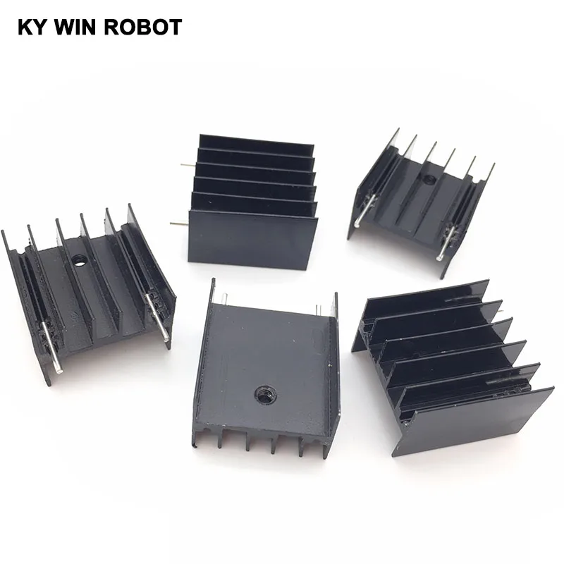 5 sztuk aluminium TO-220 radiator TO 220 radiator tranzystorowy radiator TO220 chłodnica chłodzenie 25*23*16MM z 2Pin
