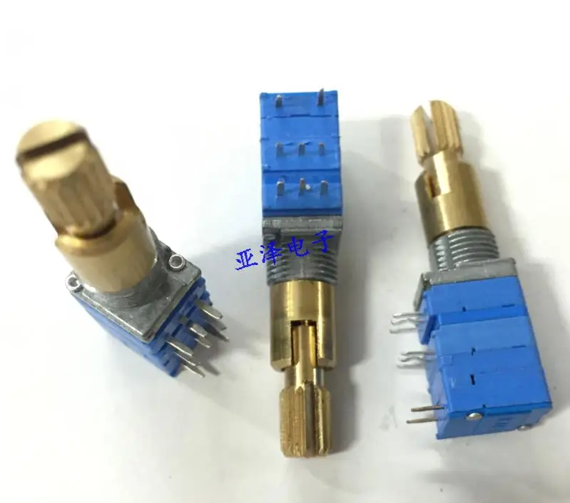 

1pcs KIE Taiwan 09 type precision potentiometer, double shaft and double band switch, B10K shaft length, 25MM double adjusta